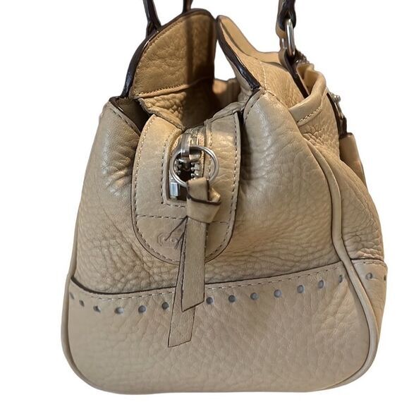 Coach Tan Pebbled Leather Top Zip Satchel Shoulder‎ Bag 5031 - Picture 6 of 16